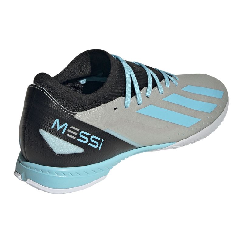 Chuteira-Futsal-Adidas-Messi.-3-X-Crazyfast-Masculina---Prata-Metalica-Azul