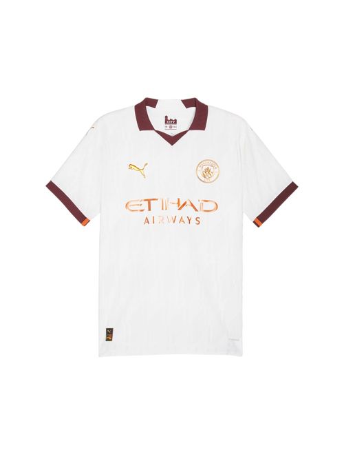 Camisa Manchester City II 23/24 Puma Jogador Masculina - Branca/Bordô