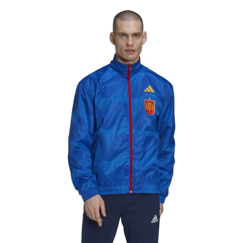 Jaqueta-Espanha-22-Dupla-Face-Adidas-Hino-Masculina---Azul-Vermelha