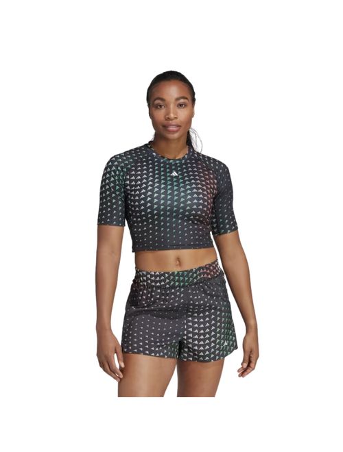 Camiseta Cropped Adidas Brand Love Performance Feminina - Preta