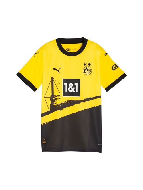 Camisa Borussia Dortmund I 23/24 Puma Infantil - Amarela/Preta