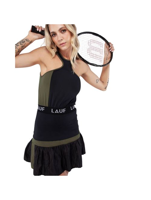 Vestido Lauf Moonlight Feminino - Preto/Verde