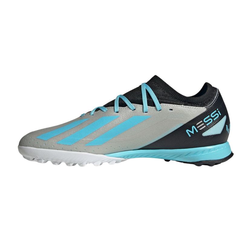 Chuteira-Society-Adidas-Messi.-3-X-Crazyfast-Masculina---Prata-Metalica-Azul