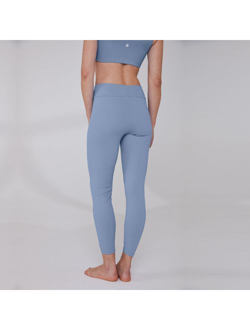 Legging Yoga Canelado Cora - Azul