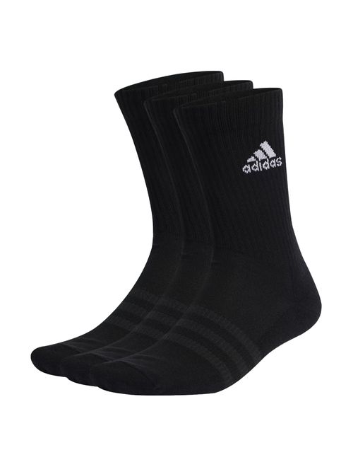 Meia Cano Alto Adidas Amortecidas 3 Pares Unissex - Preta