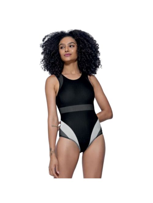 Maiô Speedo Body Tricolor Feminino - Preto