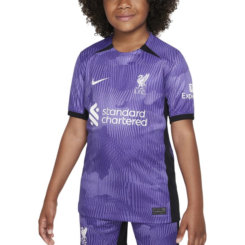 Camisa Liverpool FC 23/24 Nike Stadium Third Infantil - Roxa/Branca