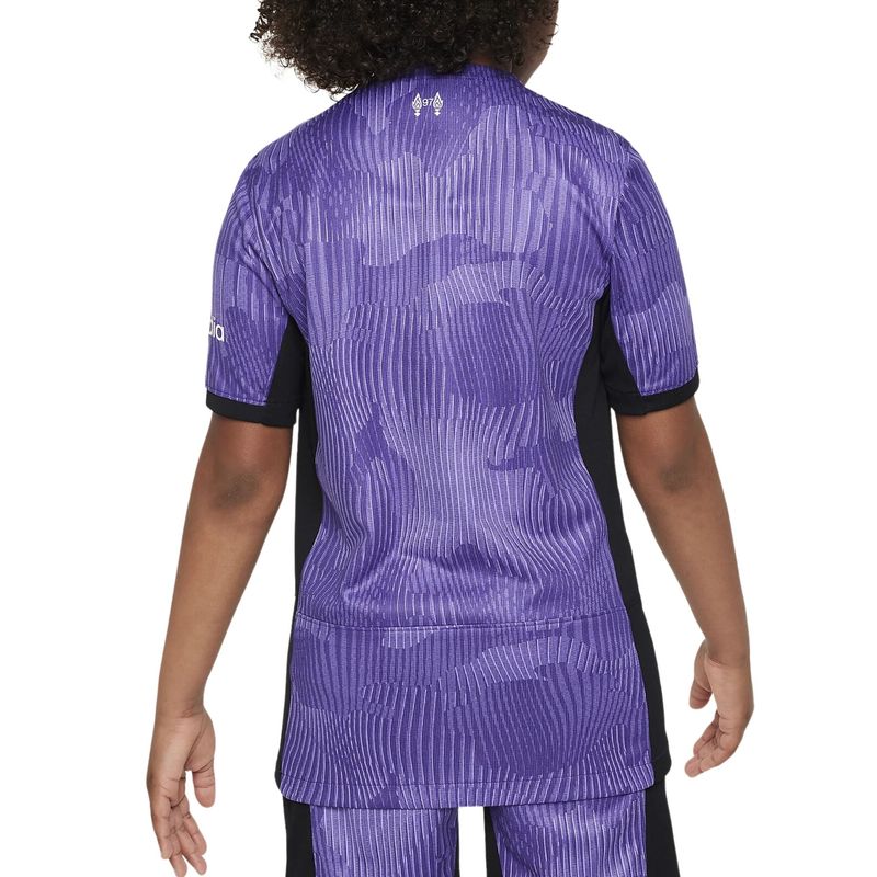 Camisa Liverpool FC 23/24 Nike Stadium Third Infantil - Roxa/Branca
