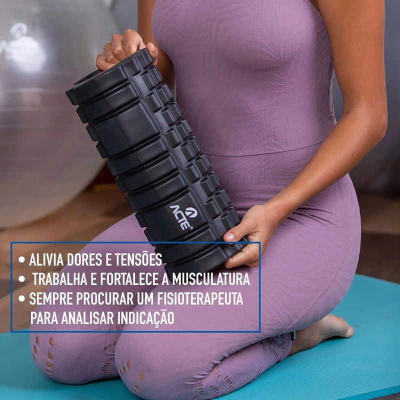 Rolo-Liberacao-Miofascial-Acte-Unissex---Preto-Laranja