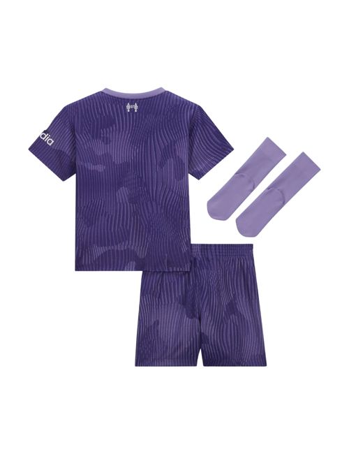 Conjunto Liverpool FC III 23/24 Nike Infantil - Roxo/Branco