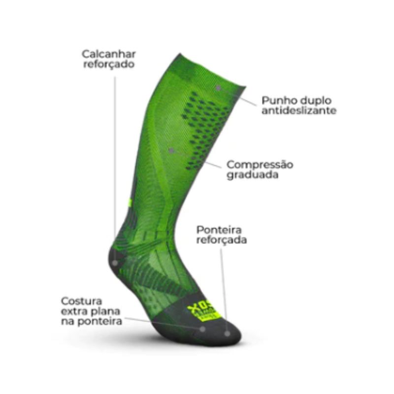 Meia-De-Compressao-Cano-Alto-Fiber-Graduada-Unissex---Preta-Cinza
