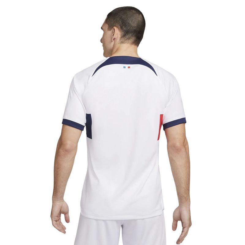 Camisa Paris Saint-Germain 23/24 Nike Stadium Away Masculina - Branca/Marinho