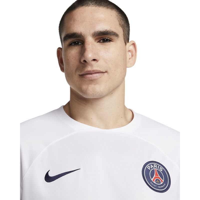 Camisa Paris Saint-Germain 23/24 Nike Stadium Away Masculina - Branca/Marinho