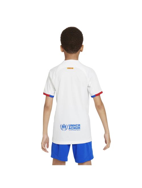 Camisa Fc Barcelona II 23/24 Nike Stadium Infantil - Branca/Azul
