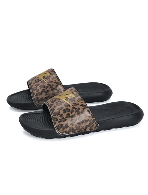 Chinelo Slide Nike Victori One Print Feminino - Preto/Marrom