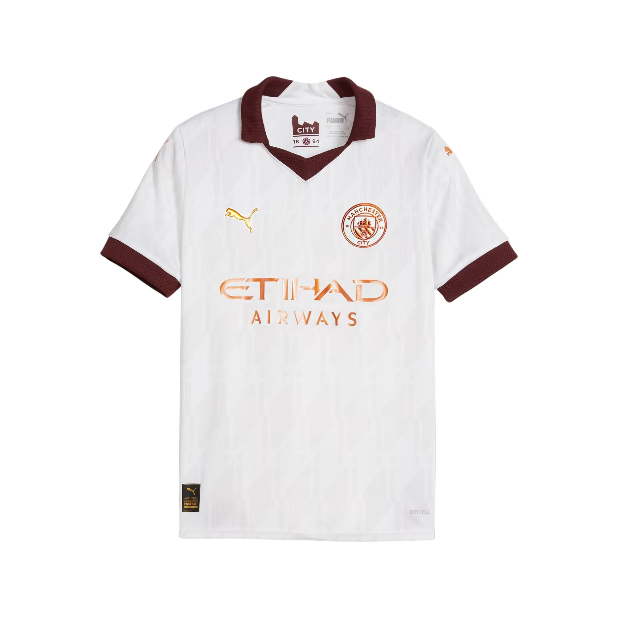 Camisa Manchester City II 23/24 Puma Infantil - Branca/Vinho
