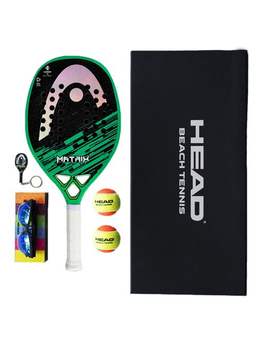 Kit Raquete Beach Tennis Head Matrix Unissex - Verde/Preto