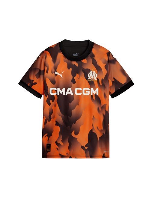Camisa Olympique De Marseille III 23/24 Puma Infantil - Laranja/Preta