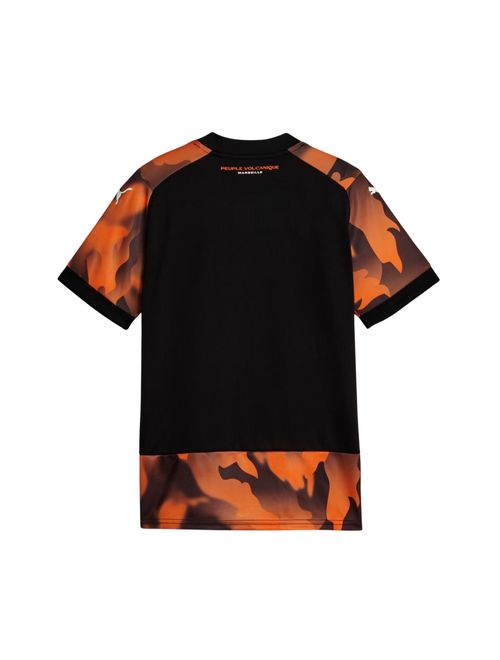 Camisa Olympique De Marseille III 23/24 Puma Infantil - Laranja/Preta