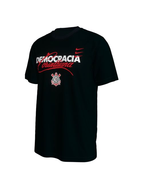 Camiseta Corinthians Nike Democracia Verbiage Tee Masculina - Preta