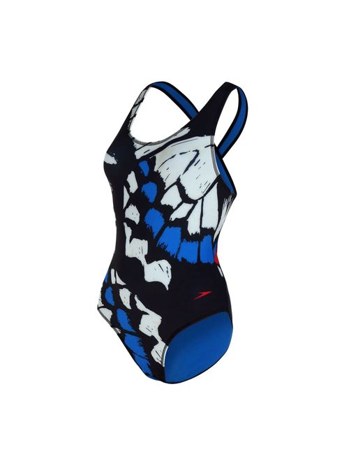 Maiô Speedo Slim Cross Papillons Feminino - Azul Bic