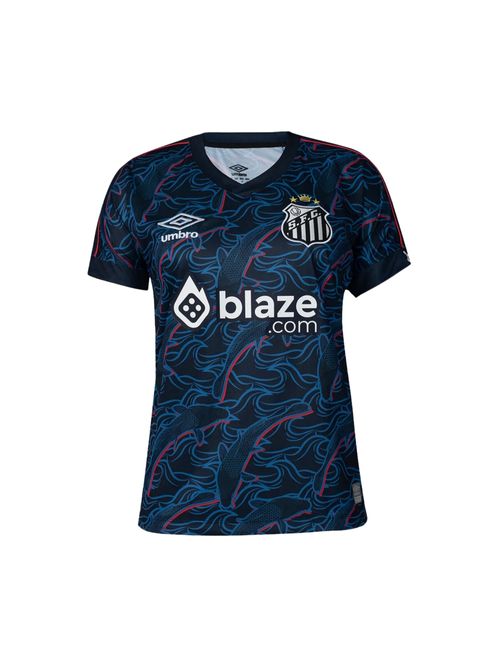 Camisa Santos 23/24 III Umbro Torcedora Feminina - Marinho/Vermelha