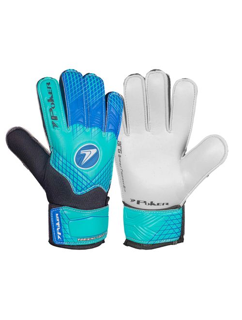 Luva Goleiro Poker Training Focus Infantil - Azul/Branca