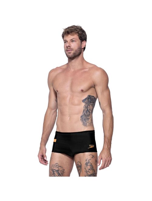 Sunga Speedo Tradicional Recorte Masculina - Preta/Laranja
