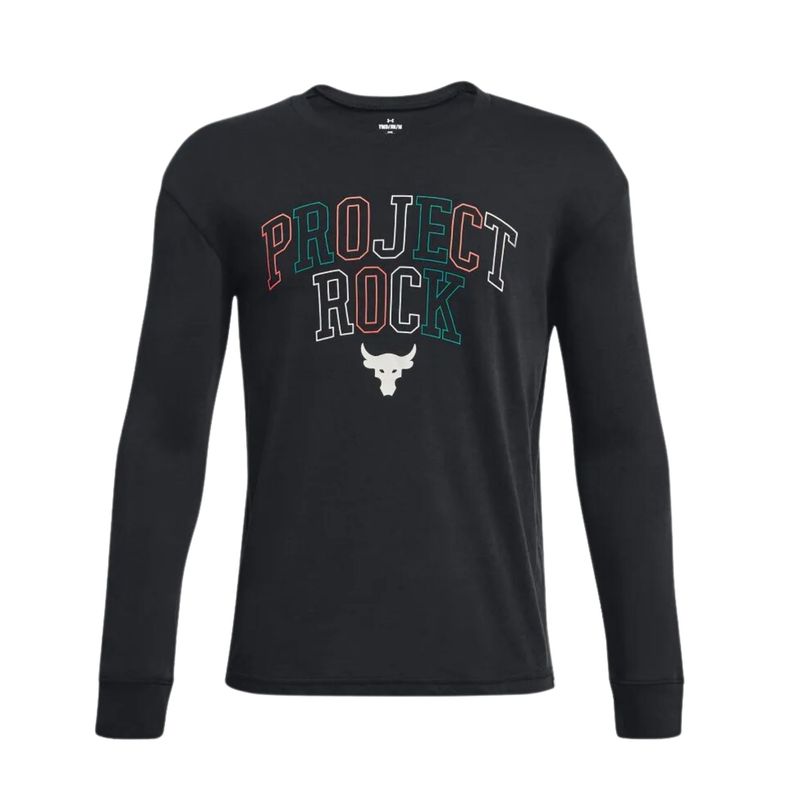 Camiseta Manga Longa Under Armour Project Rock Multi Color Ls Infantil - Preta