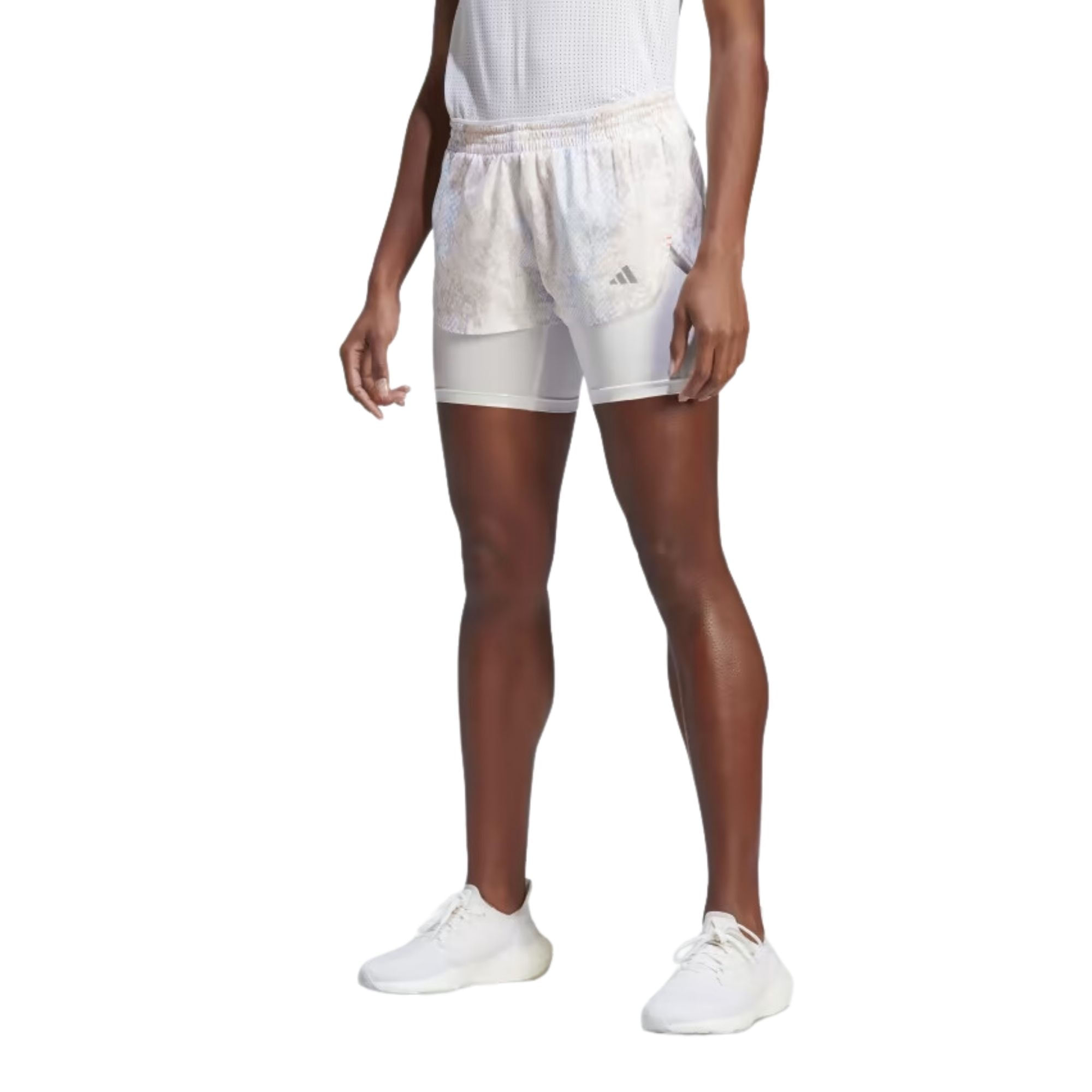 Shorts Adidas Fast 2In1 Aop Feminino - Branco
