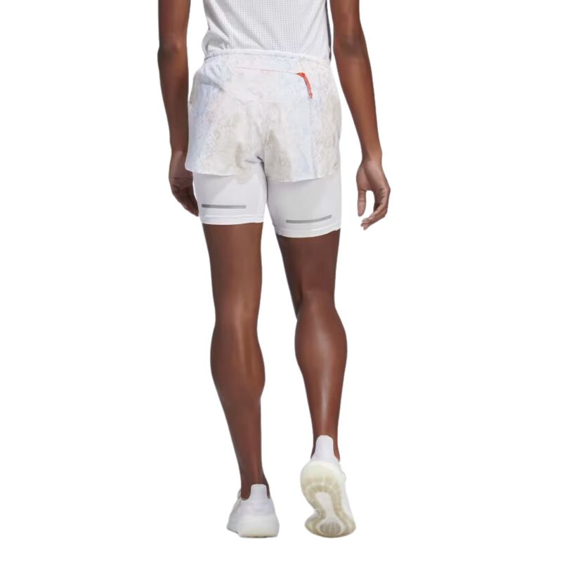 Shorts Adidas Fast 2In1 Aop Feminino - Branco