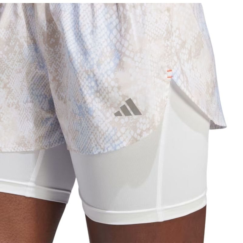 Shorts Adidas Fast 2In1 Aop Feminino - Branco