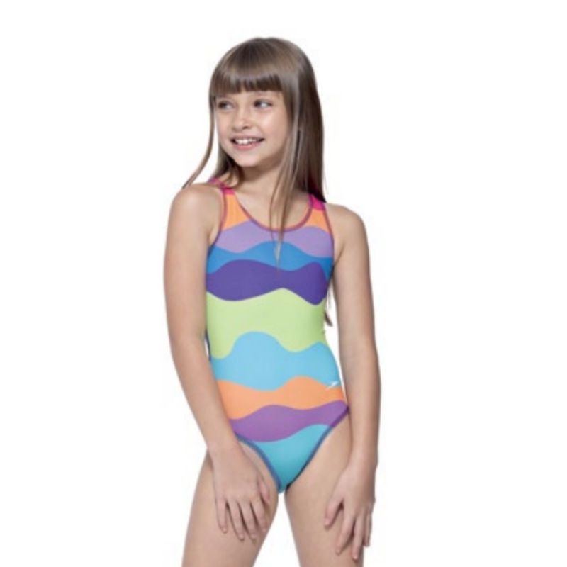 Maiô Speedo Cross Waves Infantil - Multicolor