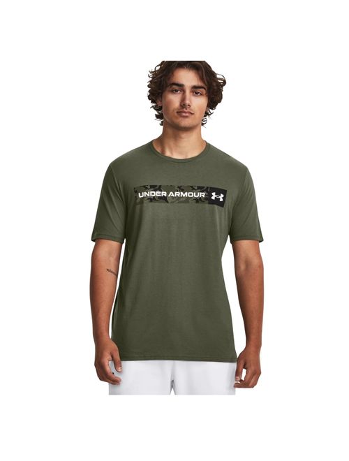 Camiseta Under Armour Camo Chest Stripe Masculina - Verde
