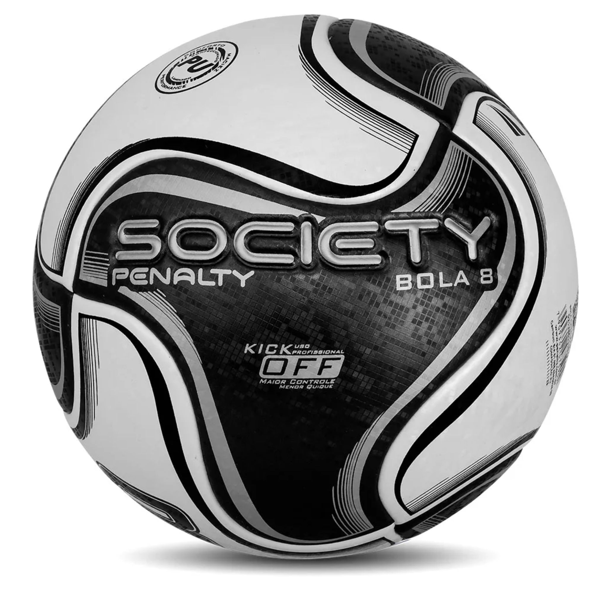 Bola Society Penalty 8 Pro XXIV Unissex - Branca/Preta