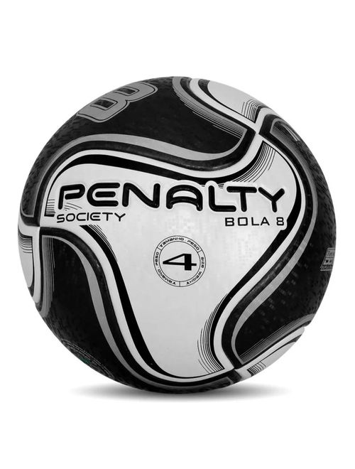 Bola Society Penalty 8 Pro XXIV Unissex - Branca/Preta