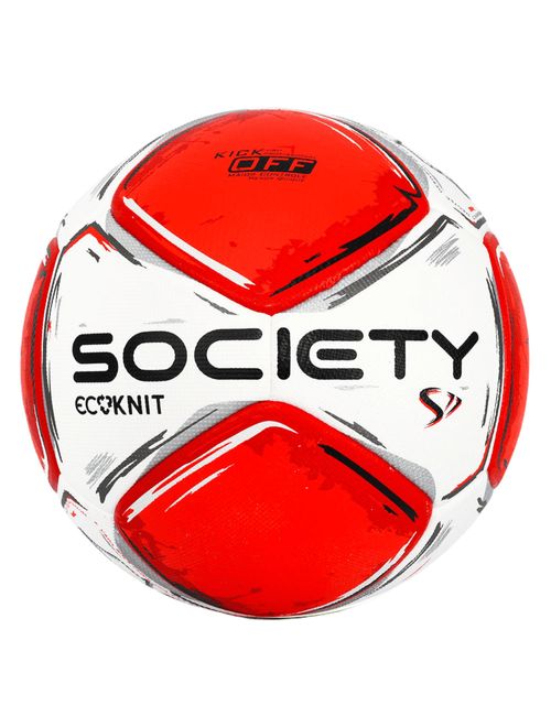 Bola Society Penalty S11 Ecoknit XXIV Unissex - Branca/Vermelha