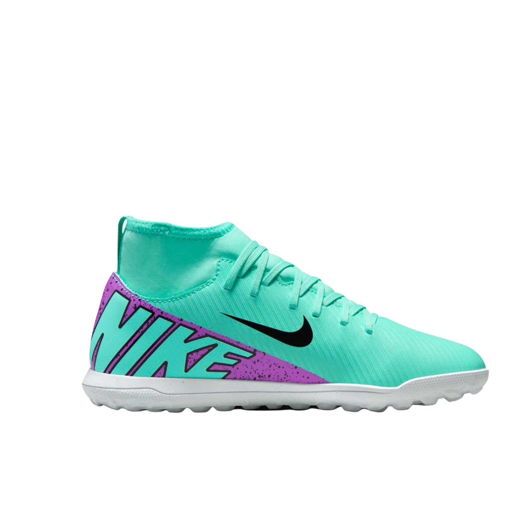 Chuteira Society Nike Mercurial Superfly 9 Club Infantil - Verde/Roxo