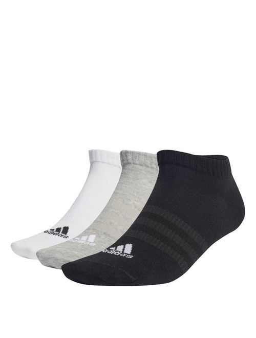 Meia Cano Baixo Adidas Sportswear No Show 3 Pares Unissex - Cinza/Preta