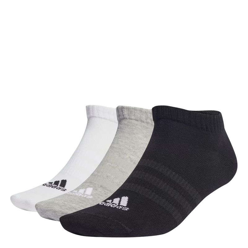 Meia-Cano-Baixo--Adidas-Sportswear-No-Show-3-Pares-Unissex---Cinza-Preta