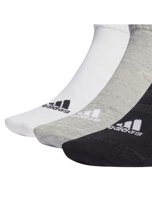 Kit Meias Adidas Cano Baixo Sportswear No Show 3 Pares Unissex - Cinza/Preta