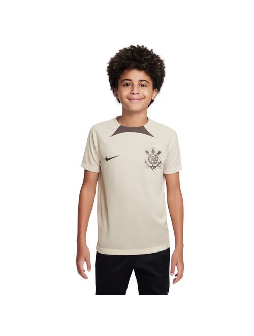 Camisa Corinthians 2024 Nike Treino Academy Pro Infantil  - Bege/Marrom