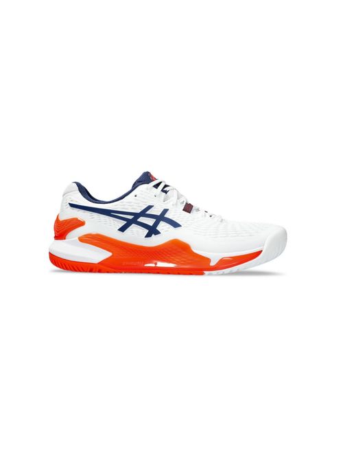Tênis Asics Resolution 9 Masculino - Branco/Laranja