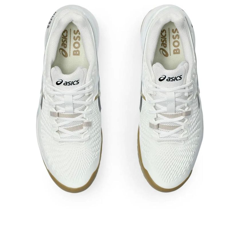 Tenis-Asics-Gel-Resolution-9-X-Hugo-Boss-Masculino---Branco-Marrom-