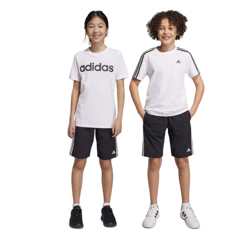 Shorts Adidas Essentials 3 Listras Infantil - Preto