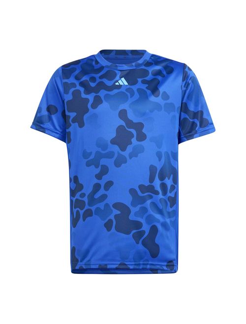 Camiseta Adidas Essentials All Over Print Infantil - Azul