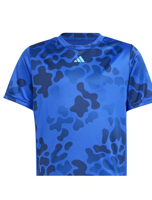 Camiseta Adidas Essentials All Over Print Infantil - Azul
