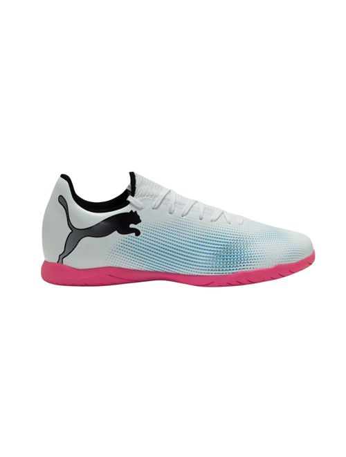 Chuteira Futsal Neymar Jr Puma Future 7 Play Masculina - Branca/Rosa