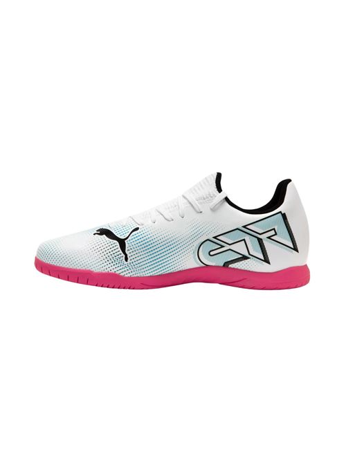 Chuteira Futsal Neymar Jr Puma Future 7 Play Masculina - Branca/Rosa