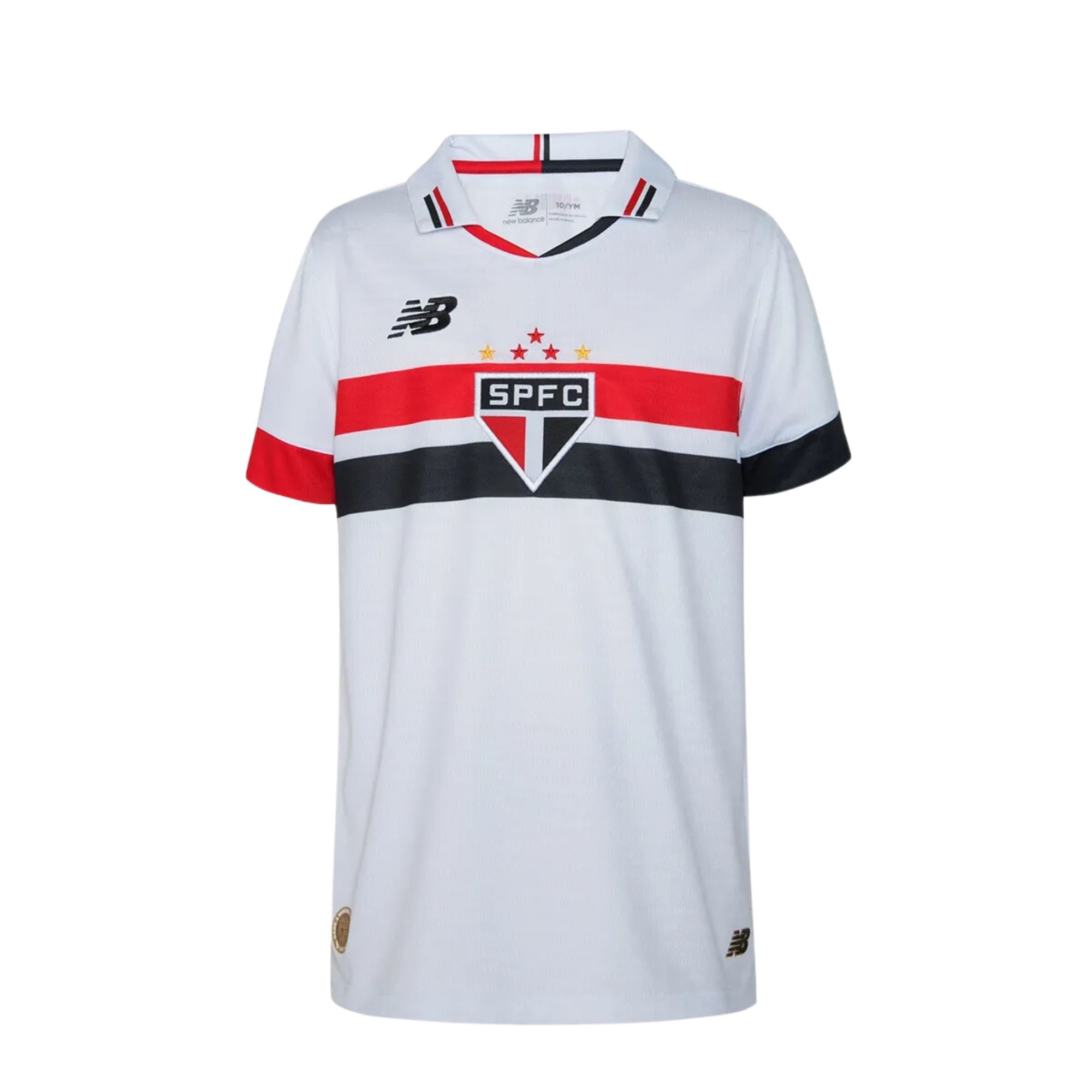 Camisa São Paulo I 2024 New Balance Infantil - Branca/Vermelha